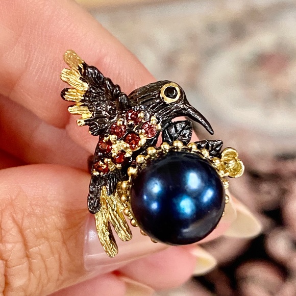 Adorable Genuine Black Tahitian Pearl Ring - Picture 12 of 17